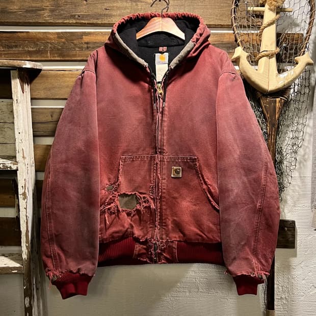 [L]칼하트 J130 CRI 크림슨 레드 액티브 워크자켓