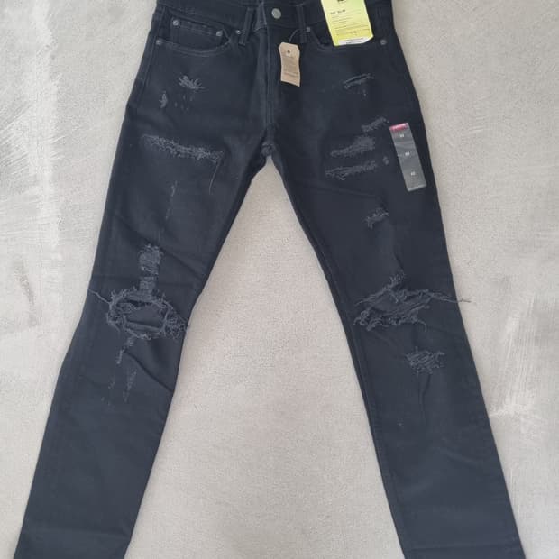 새제품 일본 리바이스 511 블랙슬림 데미지청바지 찟청스키니 32