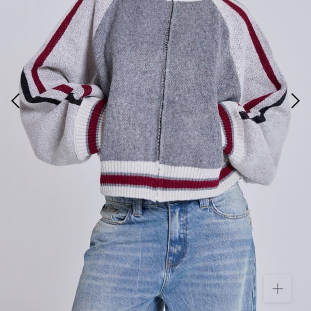 Jaded London Grey Team 85 Knitted Bomber