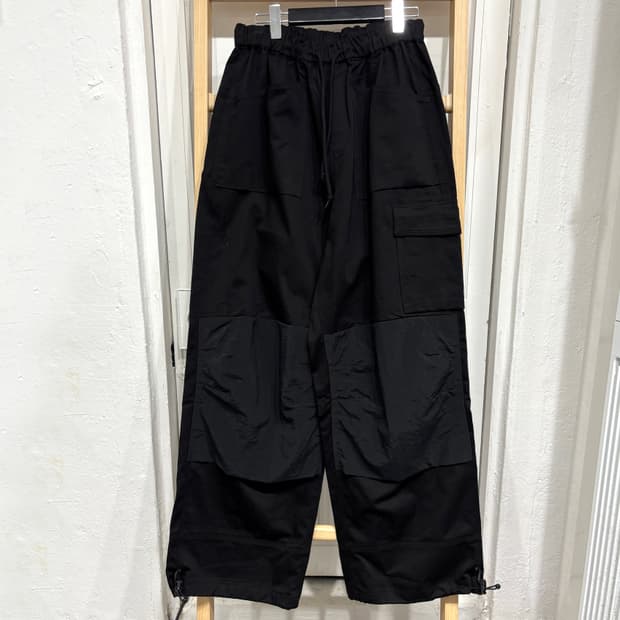 [새상품] 면 코튼 밴딩 카고와이드팬츠