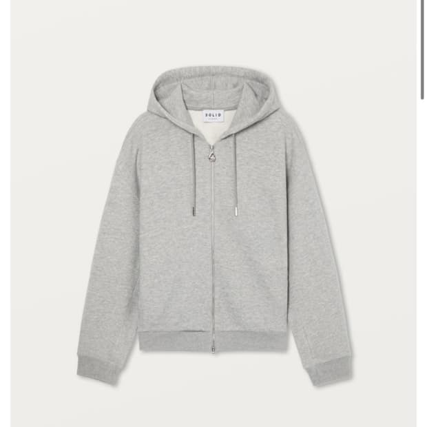 솔리드옴므 백로고 후드집업