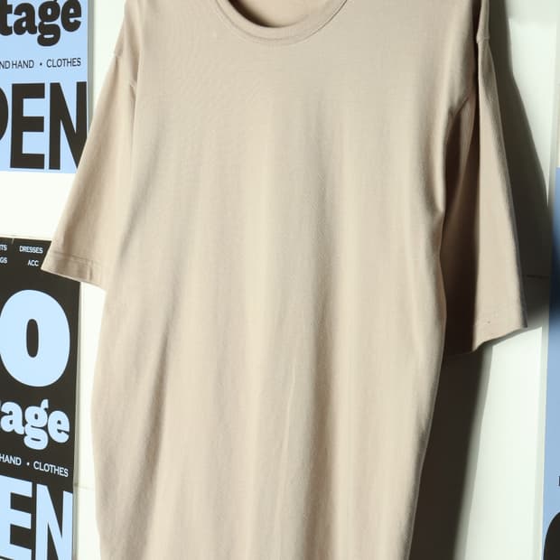 (XL-2XL) 무신사스탠다드 반팔 티셔츠 베이지 무지 박시-H31869