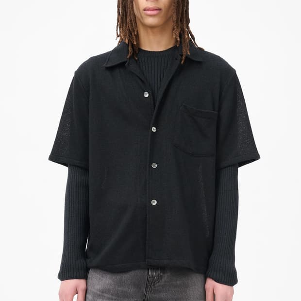 아워레가시 박스 셔츠 숏슬리브 블랙 부클레 50사이즈