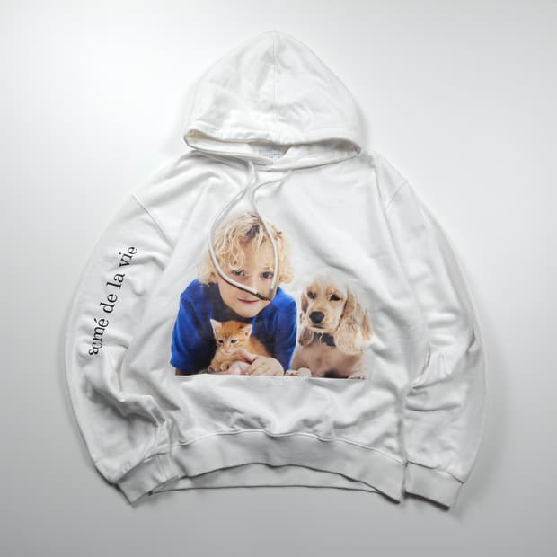 아크메드라비 빅로고 프린팅 박시핏 후드 티셔츠 (L)