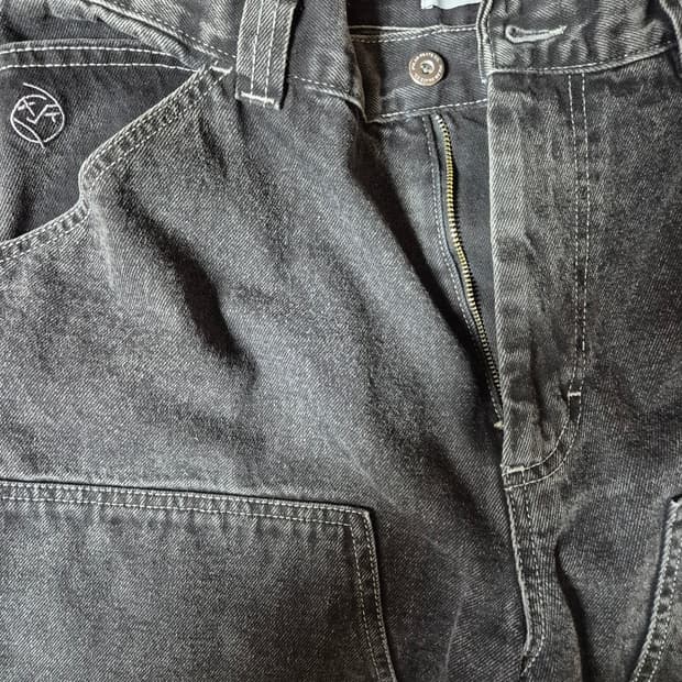 폴라스케이트 빅보이 워크 팬츠 더블니 실버블랙 M