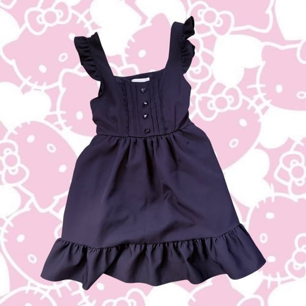 디어마이러브 하트 버튼 프릴 원피스