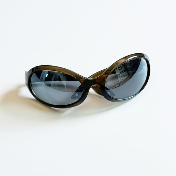 오버사이즈 오벌 볼드 랩어라운드 프레임 빈티지 선글라스