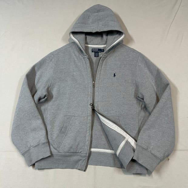 XL) 폴로 랄프로렌 써멀 후드집업 그레이 2way 지퍼