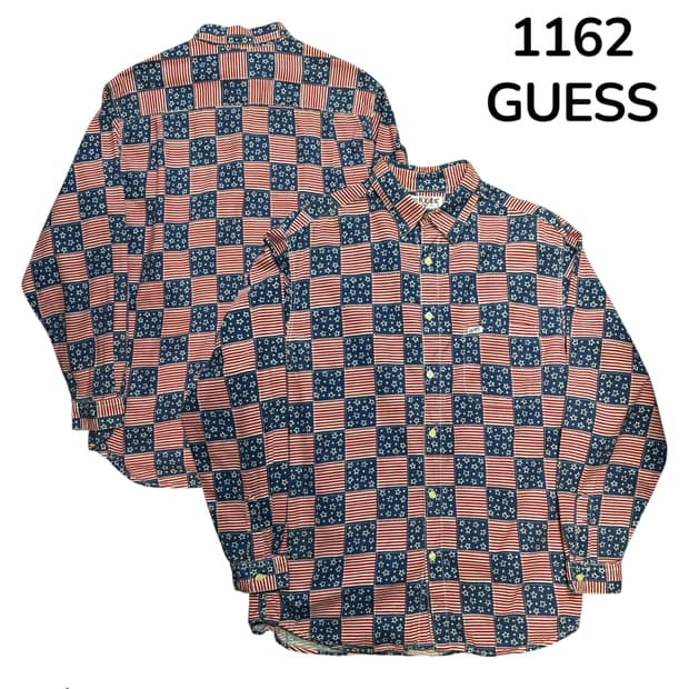 게스 성조기 패턴 셔츠 M