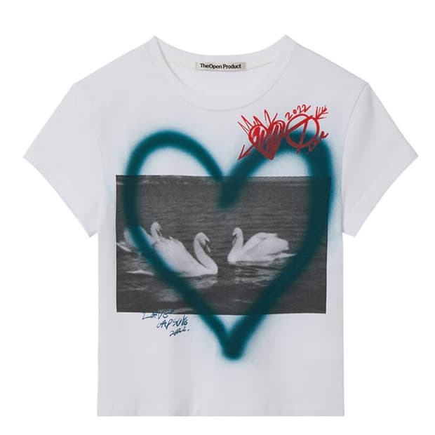 더오픈프로덕트 러브 베이비 티셔츠 스카이블루