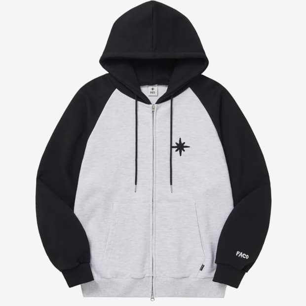 FAVICON LOGO HOOD ZIPUP 후드집업 화이트