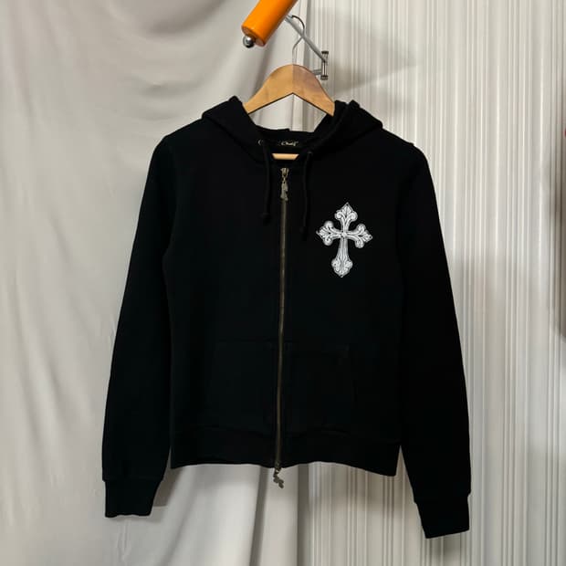십자가 후드 집업