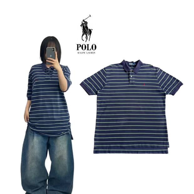 폴로 포니 스트라이프 PK 카라 반팔 티셔츠
