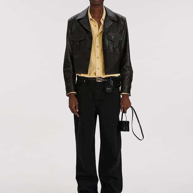 L) Recto 렉토 밀리터리 레더 자켓