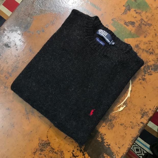 폴로랄프로렌 차콜 블랙 모헤어 울 니트 남성 105 사이즈