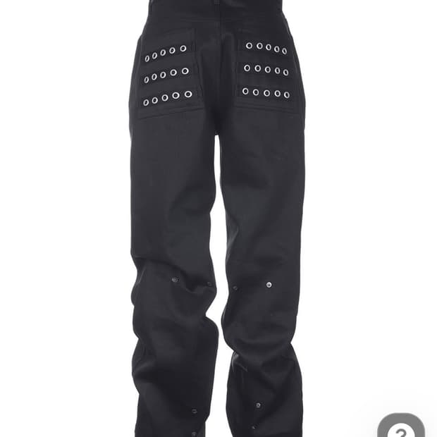 Eyelet Button Black Jeans
