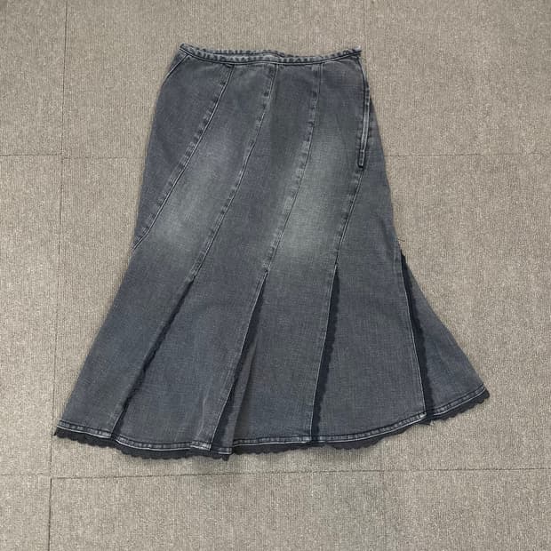 japan vintage 빈티지 비대칭 플레어 스커트 
