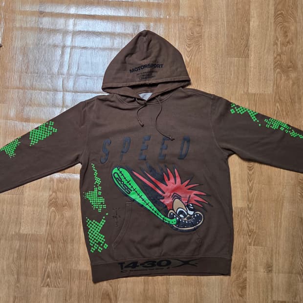 [L, 체감 XL] 트래비스 스캇 캑터스잭 스피드 후드티 브라운