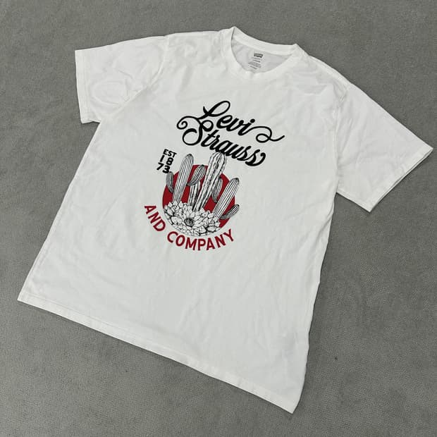 리바이스 선인장 프린팅 반팔 티셔츠 화이트 XL