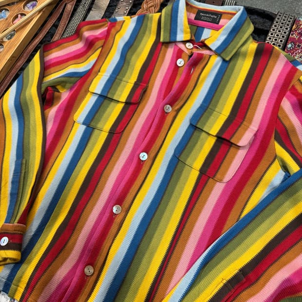 Kyoichi fujita 일본 빈티지 멀티컬러 니트 셔츠 L