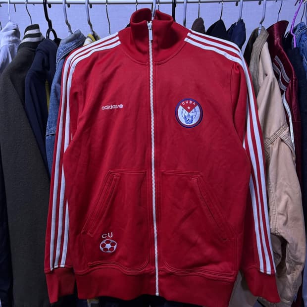 아디다스 쿠바 져지 레드 트랙탑 100