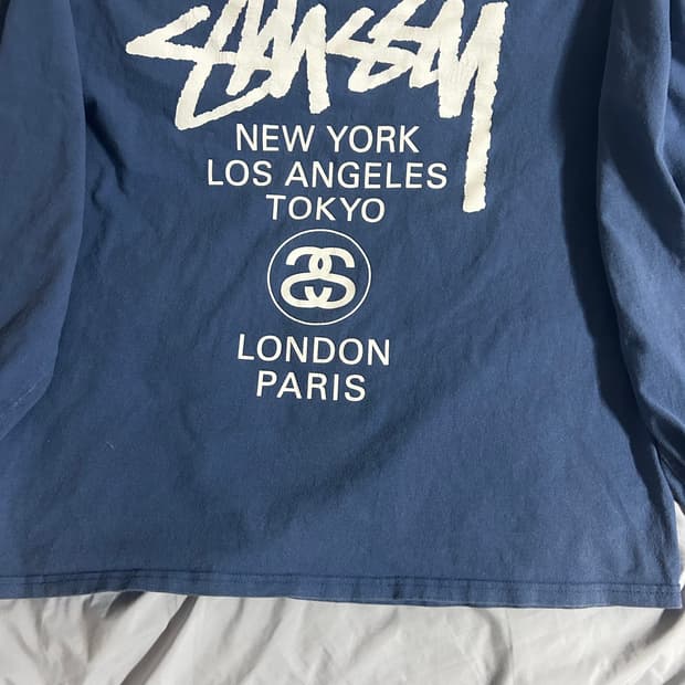 스투시 월드투어 롱슬리브 미드나잇 L