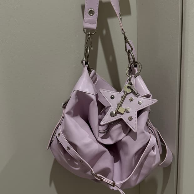 여밈 슬라우치 백&키링 세트 slouchy bag (lilac) &key