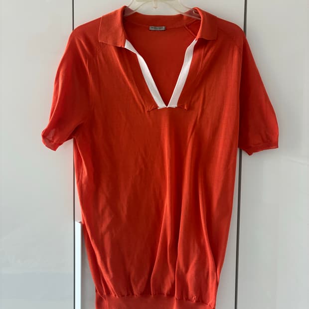 보테가 베네타 오픈 칼라 니트 폴로 / IT 50