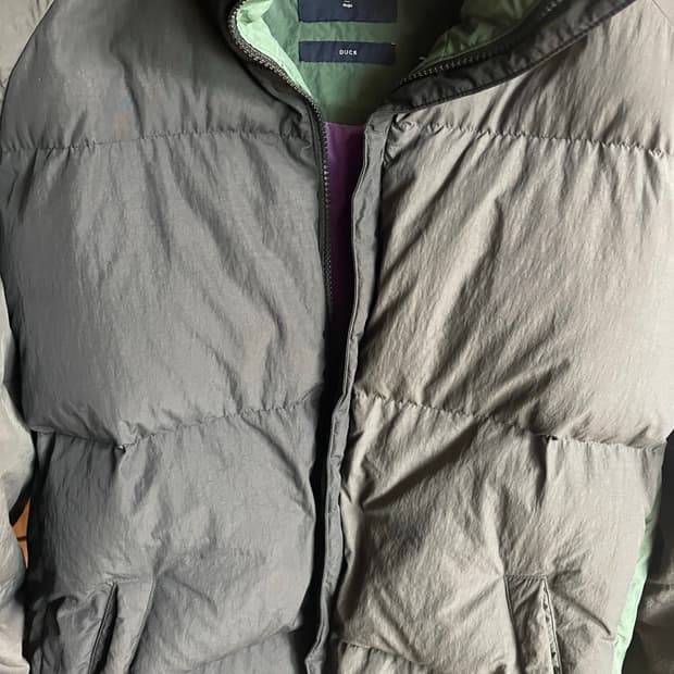하이드아웃 블랙/차콜/그린 덕다운 패딩(4)