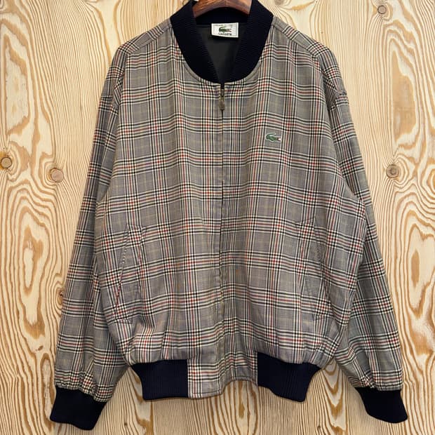 00‘s 라코스테 체크 블루종 자켓