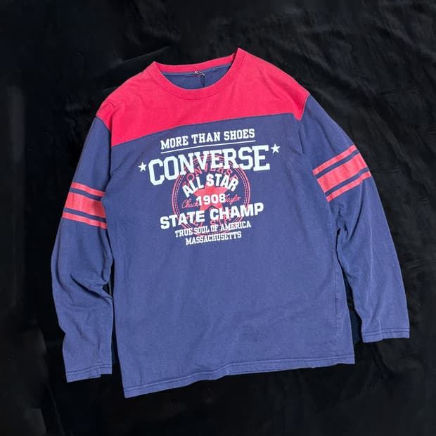 일본빈티지 converse 레트로 긴팔티