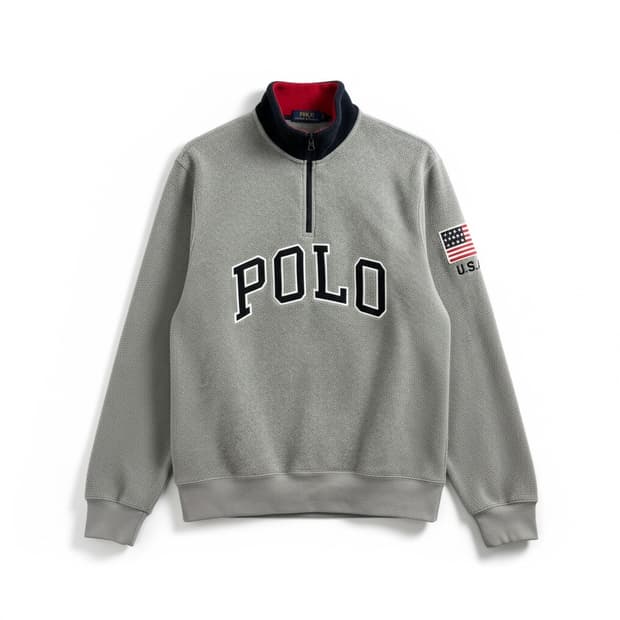 폴로 성조기 맨투맨 풀오버 그레이 M