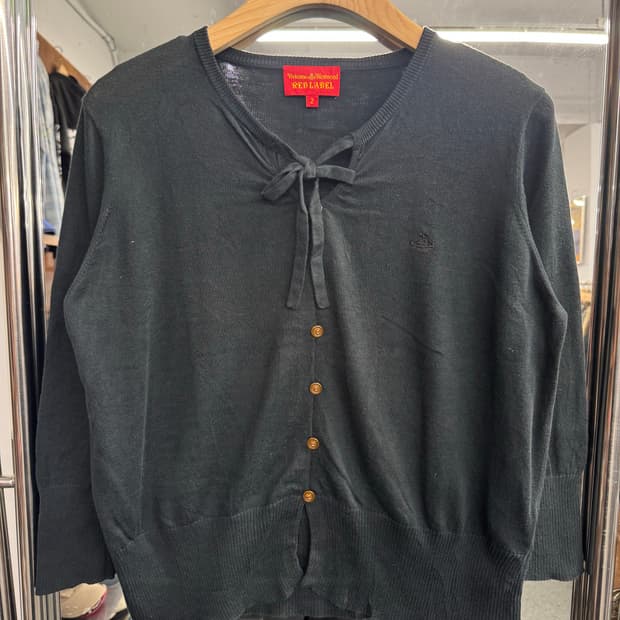 비비안 웨스트 빈티지 레드라벨 여성 가디건