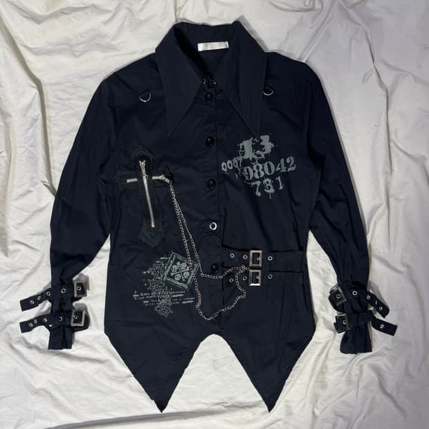 ACDC RAG 본디지 체인 셔츠 펑크 고딕 