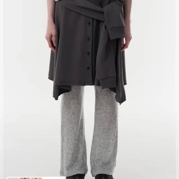 파히섬 pahisum COTTON TIED SKIRT 차콜