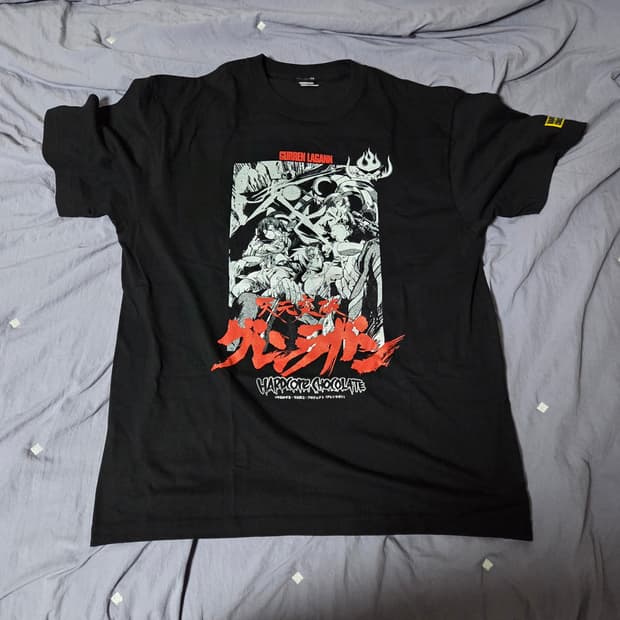 천원돌파 그렌라간 공식 반팔 티셔츠 블랙 XL