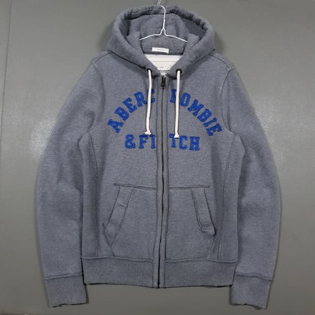M) 아베크롬비 대장급 희귀 센터 로고 후드집업 회파 블루 그레이 챠콜