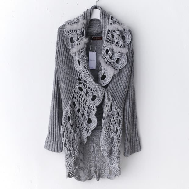 calabaza) crochet flower cardigun