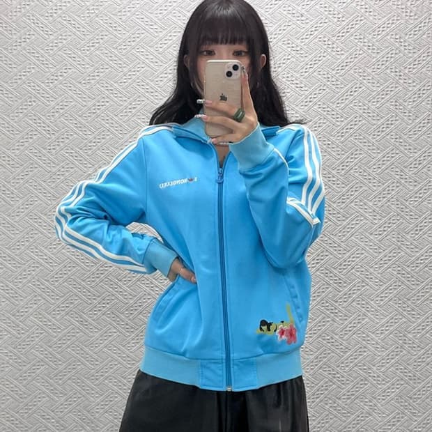 아디다스 호놀룰루 키치 스카이블루 져지 집업 95 C12690