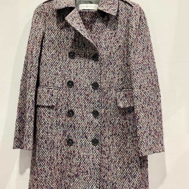 SEE BY CHLOE 트위드 더블 코트 38 정품