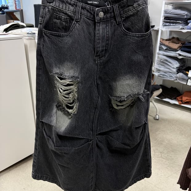 흑청 데미지 버뮤다팬츠