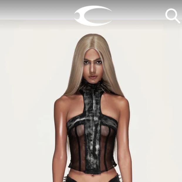 Cozyworldwide 스파이크 데님 탑 