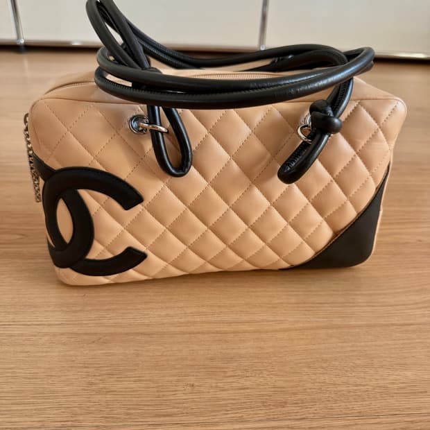 샤넬 깜봉 보스턴백 베이지 블랙