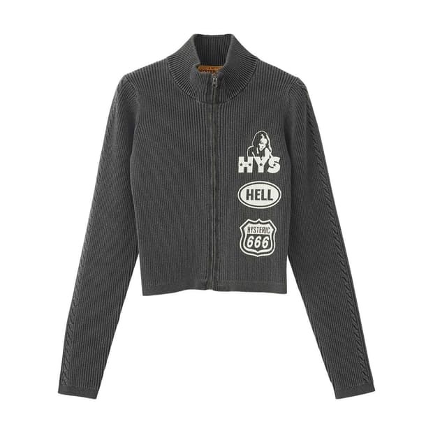 [F]히스테릭 글래머 25fw 저지 집업 가디건/그레이