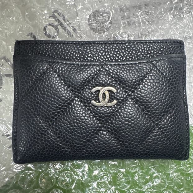 [정품 특가] 샤넬 캐비어 레더 카드지갑 블랙