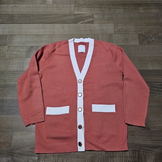 정품) sandro 산드로 캐시미어 울 가디건 피치컬러