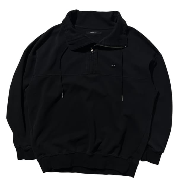 지제로 송지오옴므 팬서 하이넥 하프집업 맨투맨 블랙