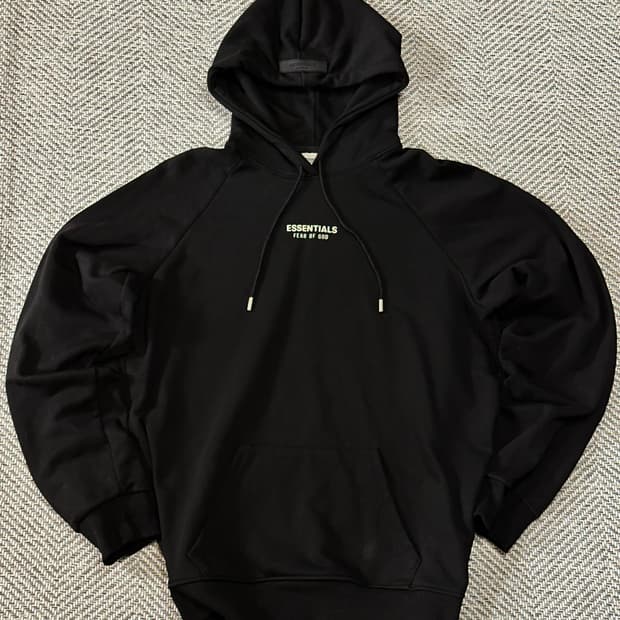 피어오브갓 에센셜 후드티 블랙