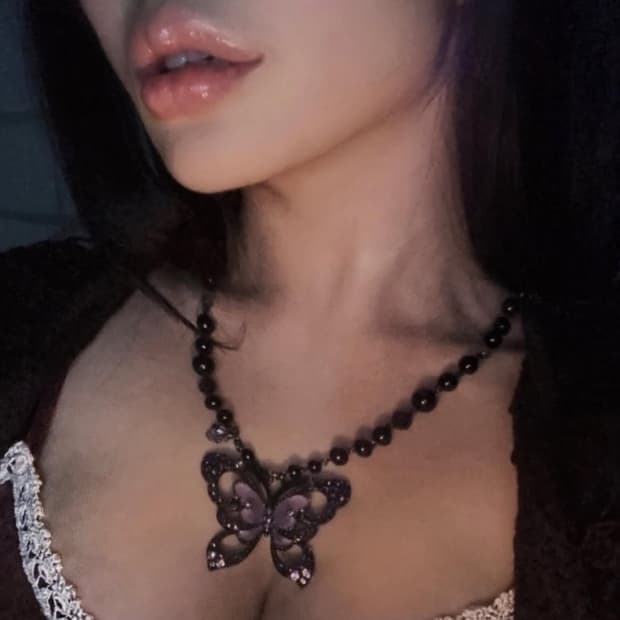 anna sui 안나수이 보라 나비 목걸이 