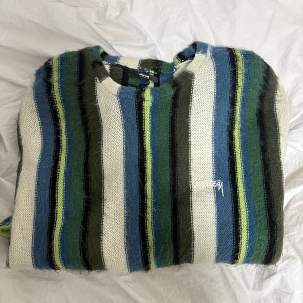 스투시 버티컬 스트라이프 크루넥 니트 (L)